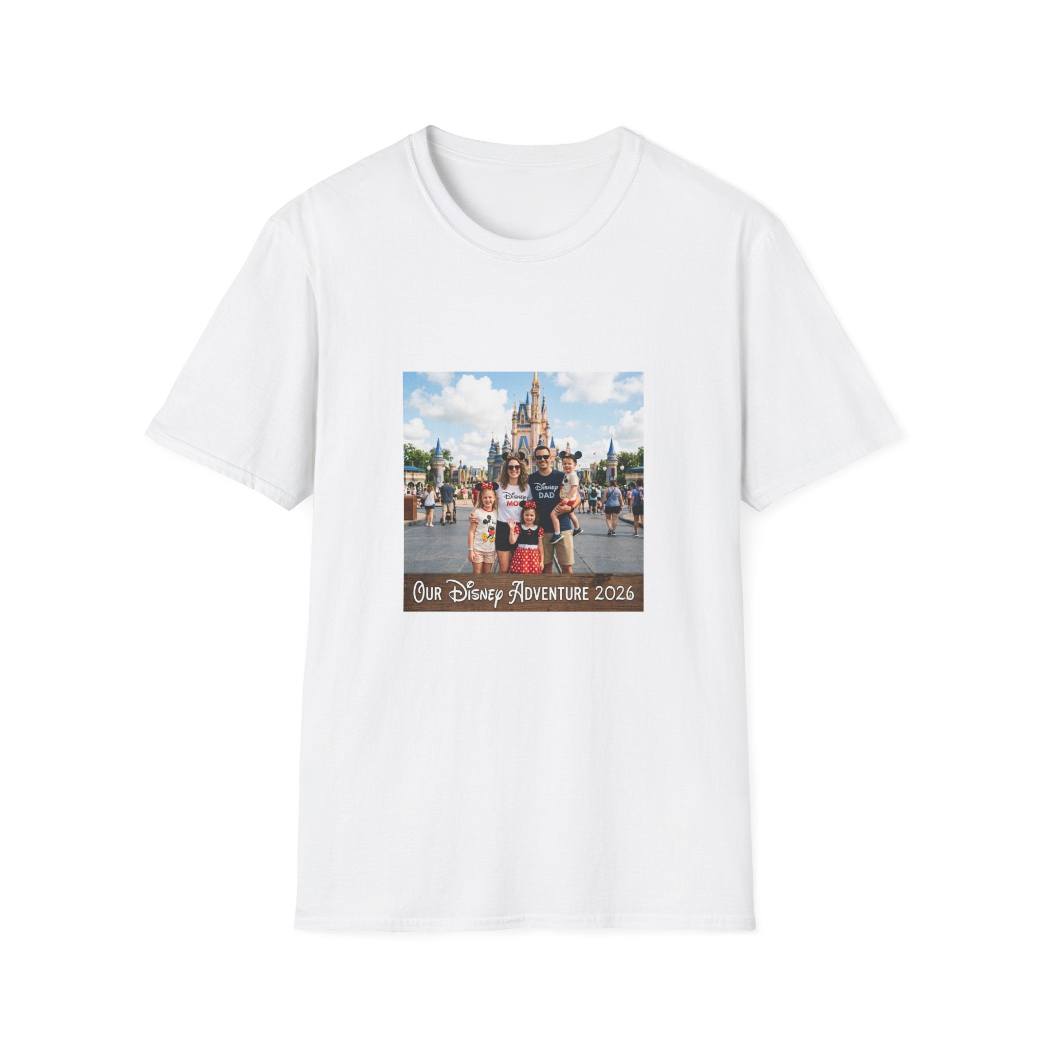 Family Vacation T-Shirt — Custom Disneyland Castle Photo Tee (Add Year/Text)