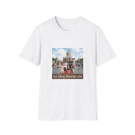 Family Vacation T-Shirt — Custom Disneyland Castle Photo Tee (Add Year/Text)
