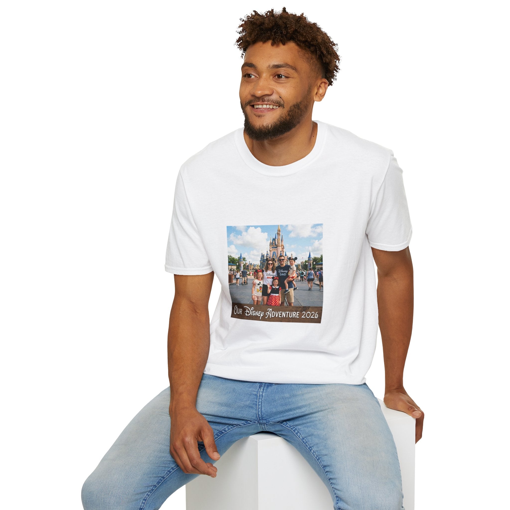 Family Vacation T-Shirt — Custom Disneyland Castle Photo Tee (Add Year/Text)