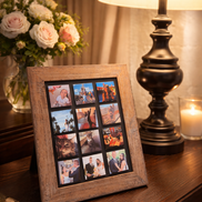 Magnetic Retro Display Frame in MDF – Distressed Brown or Aged White – Included Exactly 12 Magnets (5x5 cm/2x2