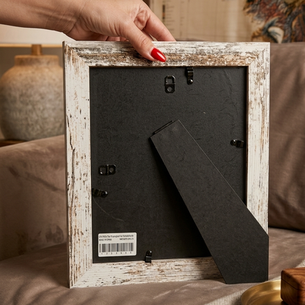 Magnetic Retro Display Frame in MDF – Distressed Brown or Aged White – Included Exactly 12 Magnets (5x5 cm/2x2")