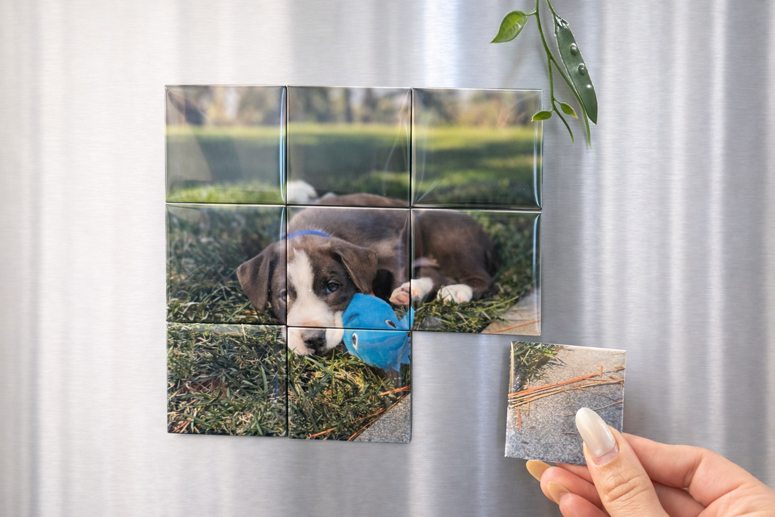Magnetic Photo Puzzle (3x3 Grid)