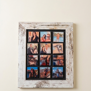 Magnetic Retro Display Frame in MDF – Distressed Brown or Aged White – Included Exactly 12 Magnets (5x5 cm/2x2