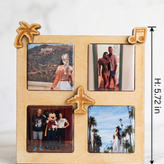 Wanderlust Travel Memories Photo Frame with 4 Personalized Magnets