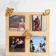 Wanderlust Travel Memories Photo Frame with 4 Personalized Magnets