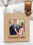 Personalized Wooden Photo Frame with Engraved Names and Photo Magnet