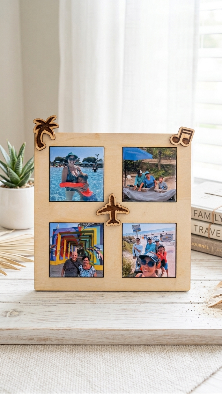 Photo Frame with 4 Personalized Magnets