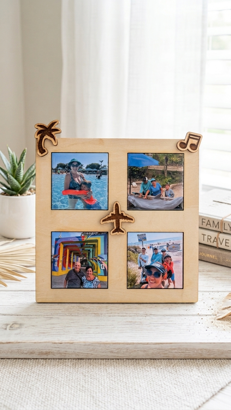 Photo Frame with 4 Personalized Magnets