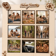 Family Memories Photo Frame with 9 Personalized Magnets