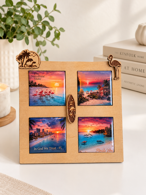 Photo Frame with 4 Personalized Magnets