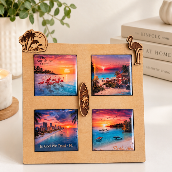 Photo Frame with 4 Personalized Magnets