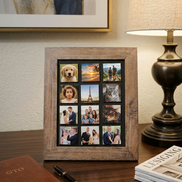 Magnetic Retro Display Frame in MDF – Distressed Brown or Aged White – Included Exactly 12 Magnets (5x5 cm/2x2
