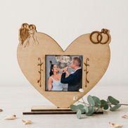 Personalized Wedding Photo Frame with Custom Engraved