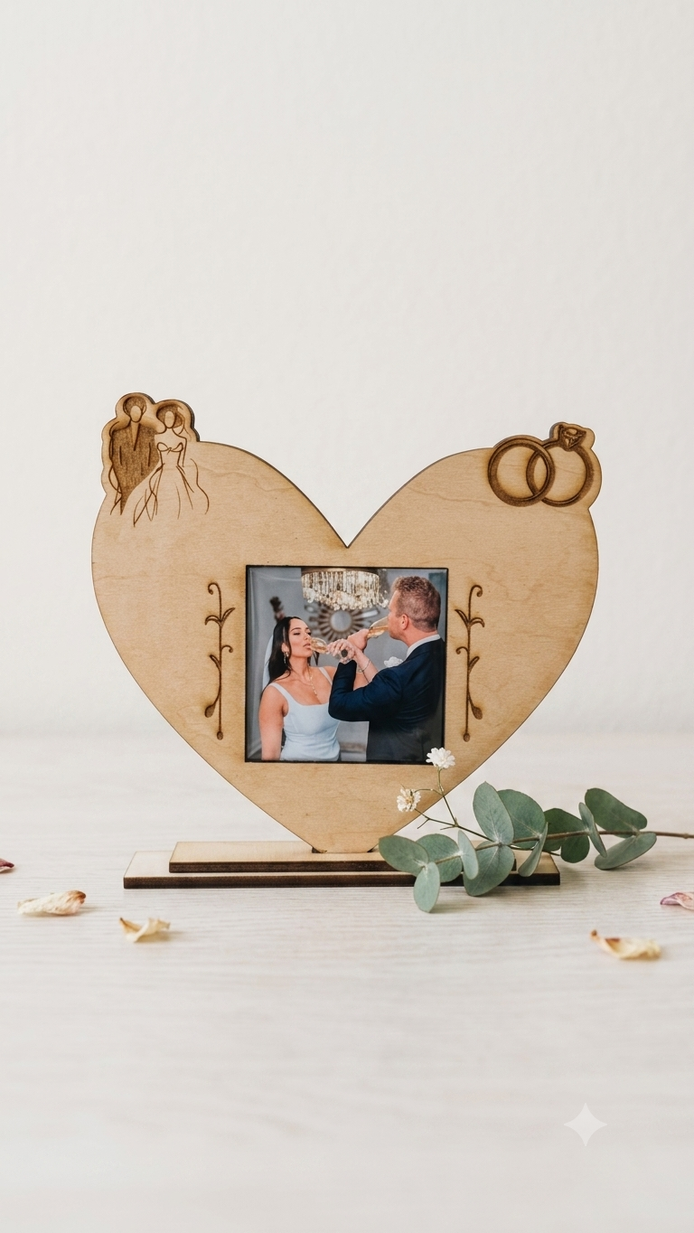 Personalized Wedding Photo Frame with Custom Engraved
