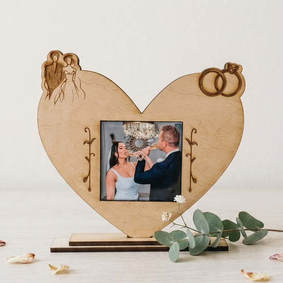 Personalized Wedding Photo Frame with Custom Engraved