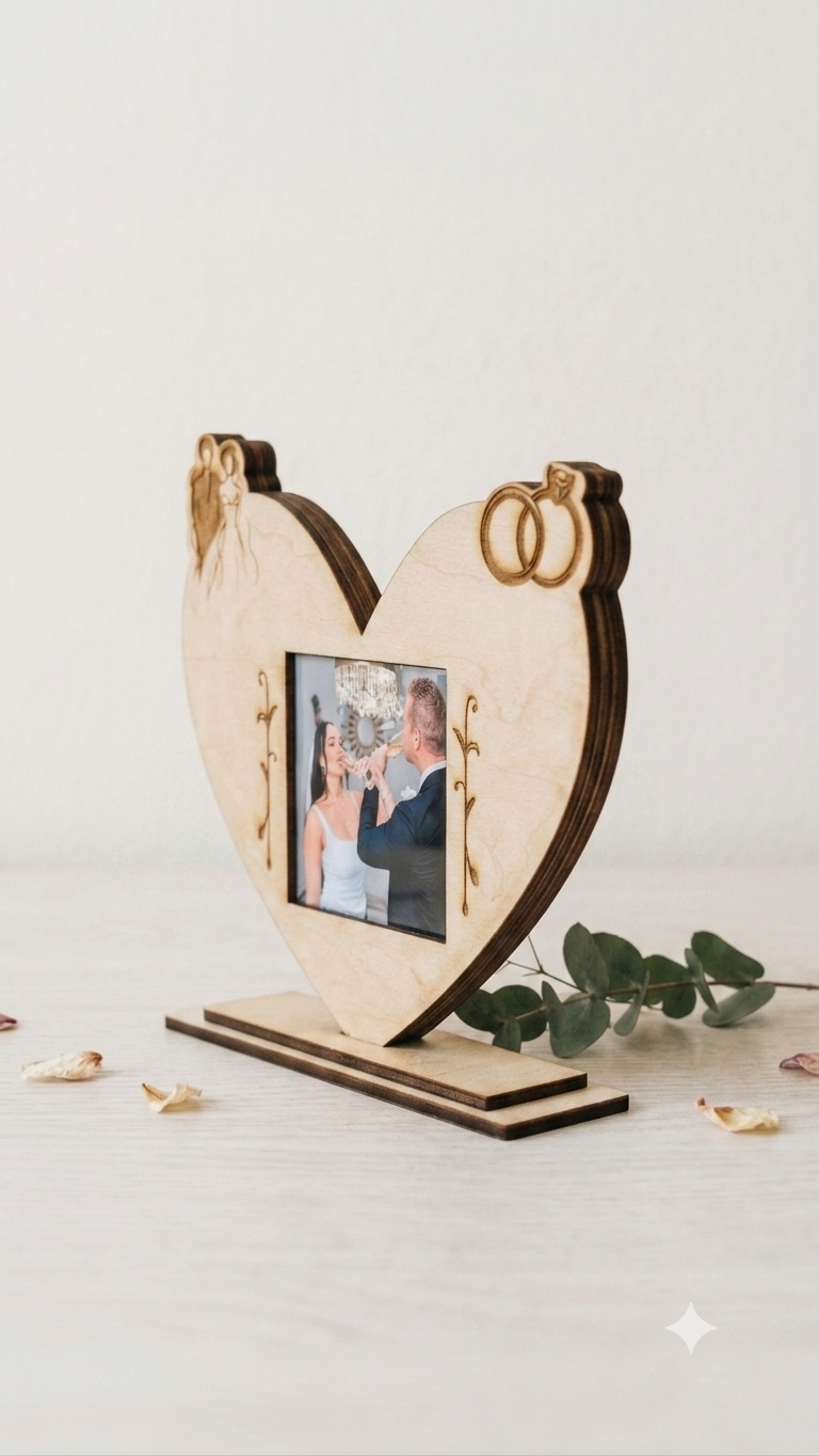 Personalized Wedding Photo Frame with Custom Engraved
