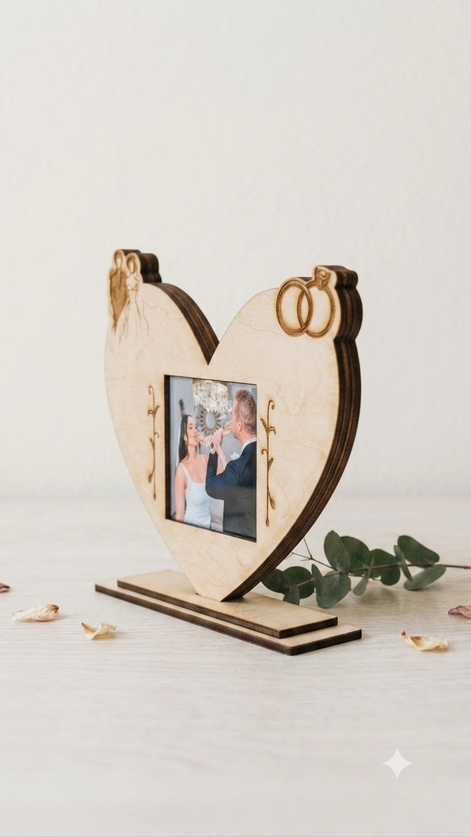 Personalized Wedding Photo Frame with Custom Engraved