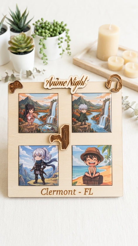Photo Frame with 4 Personalized Magnets